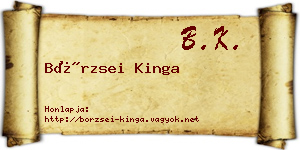 Börzsei Kinga névjegykártya