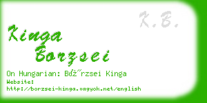 kinga borzsei business card