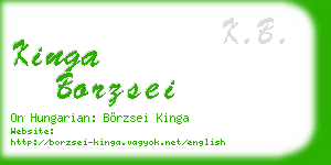 kinga borzsei business card